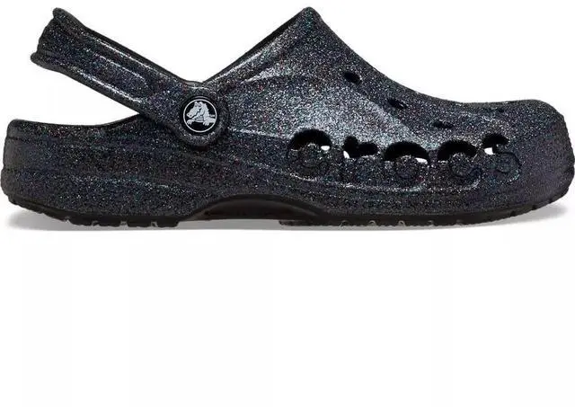 Alt view image 4 of 6 - Crocs Unisex Baya Glitter Super Lightweight Clogs - Black - Size US M9 | W11