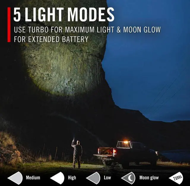 Alt view image 7 of 7 - Coast XP40R 8000 Lumen Rechargeable Dual-Power LED Flashlight, 5 Modes, Black