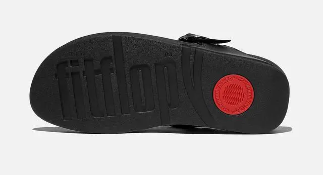 Alt view image 5 of 6 - FitFlop Women's LULU Leather Adjustable Toe-Post Sandal, All Black, Size 6