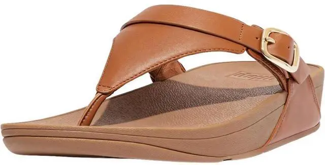 Alt view image 2 of 5 - FitFlop Women's LULU Leather Adjustable Toe-Post Sandal, Light Tan, Size 6