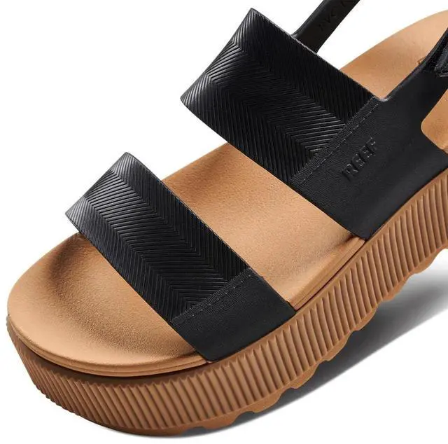 Alt view image 5 of 7 - REEF Women's Water Vista Higher Lightweight Regular Sandal, Black/Tan, Size 10M