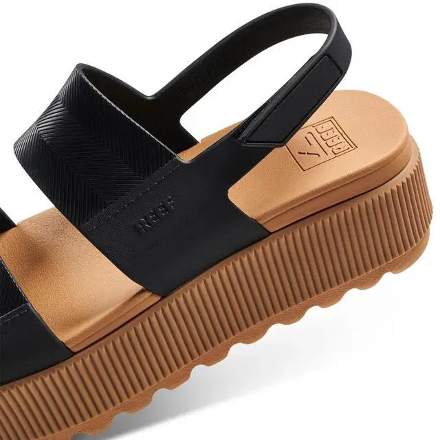 Alt view image 6 of 7 - REEF Women's Water Vista Higher Lightweight Regular Sandal, Black/Tan, Size 9M