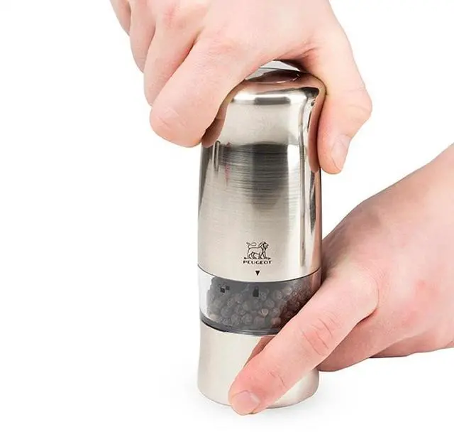Alt view image 4 of 7 - Peugeot Zeli Electric Stainless Steel Salt and Pepper Mill Set, 5.5-Inch, Silver