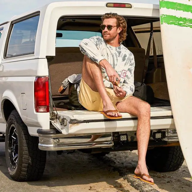 Alt view image 2 of 7 - Hari Mari Men's Dunes Boat Safe Waterproof Flip Flops, Tobacco, Size 10