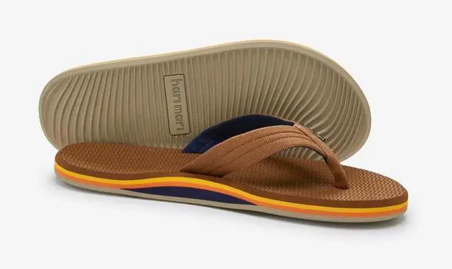 Alt view image 4 of 7 - Hari Mari Men's Dunes Boat Safe Waterproof Flip Flops, Tobacco, Size 13