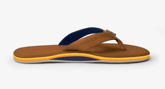Alt view image 3 of 7 - Hari Mari Men's Dunes Boat Safe Waterproof Flip Flops, Tobacco, Size 13