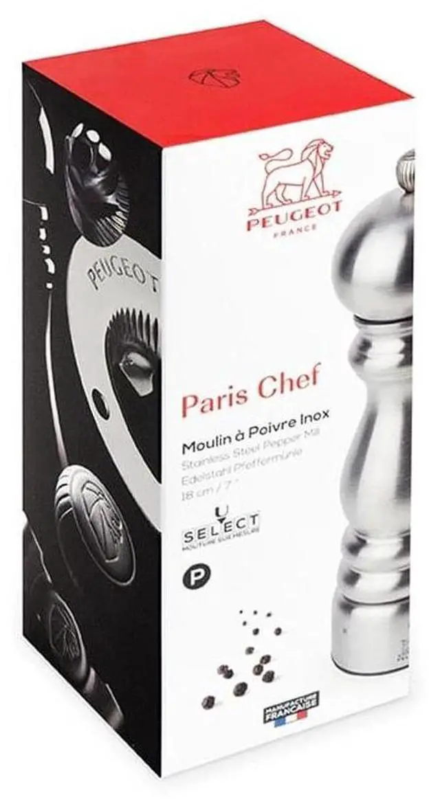 Alt view image 2 of 6 - Peugeot Paris Chef u'Select 7-Inch Stainless Steel Lightweight Pepper Mill