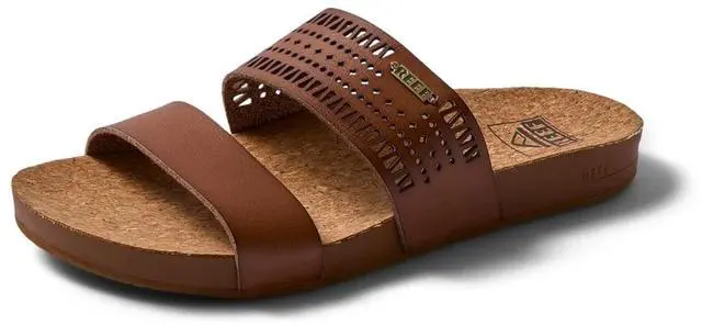 Main image of REEF Women's Cushion Vista Perf Regular Slide Sandal - Coffee, Size 9
