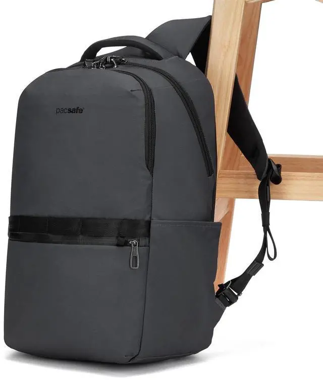 Alt view image 4 of 6 - Pacsafe Metrosafe X Anti-Theft 25L Backpack with Padded 16" Laptop Sleeve, Slate