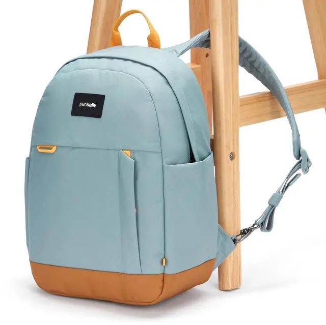 Alt view image 3 of 7 - Pacsafe GO Anti-Theft 15L Backpack with 13" Padded Laptop Sleeve, Fresh Mint