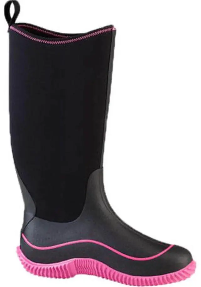 Alt view image 4 of 4 - Muck Boots HAW404 Women's Hale Multi-Season Rubber Boot, Black/Hot Pink, Size 10