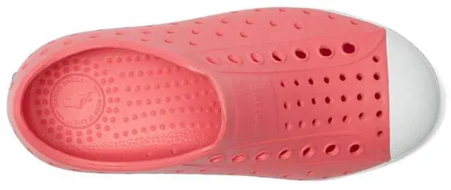 Alt view image 3 of 5 - Native Shoes Kid's Jefferson Lightweight Slip-On Shoes, Flamingo Pink/Shell White, Size C7
