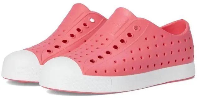 Alt view image 2 of 5 - Native Shoes Kid's Jefferson Lightweight Slip-On Shoes, Flamingo Pink/Shell White, Size C7