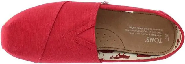 Alt view image 3 of 5 - TOMS Men's Original Classic Insole Print Slip-On Casual Shoes, Red, Size 13