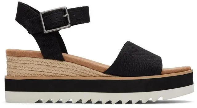 Alt view image 2 of 7 - TOMS Women's Diana Wedge Comfortable Regular Sandal, Black, Size 5.5