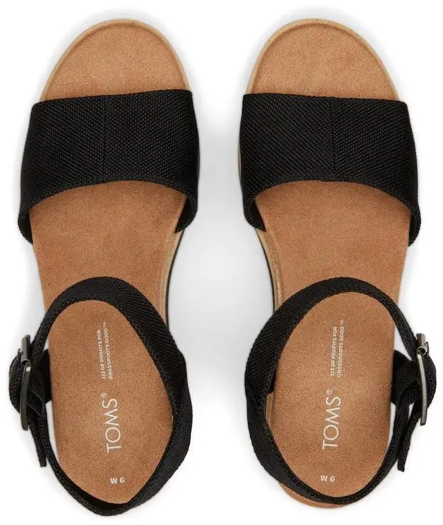 Alt view image 4 of 7 - TOMS Women's Diana Wedge Comfortable Regular Sandal, Black, Size 8.5