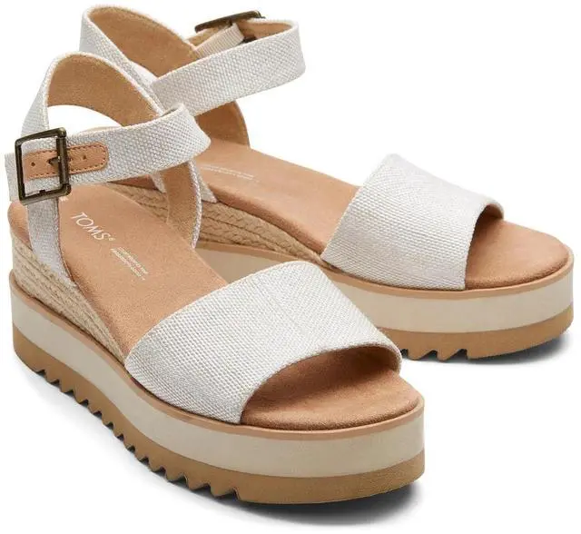 Alt view image 2 of 5 - TOMS Women's Diana Wedge Comfortable Regular Sandal, Natural, Size 11
