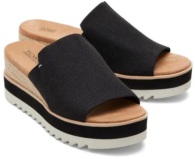 Alt view image 4 of 7 - TOMS Women's Diana Mule Wedge Comfortable Regular Sandal, Black, Size 6.5