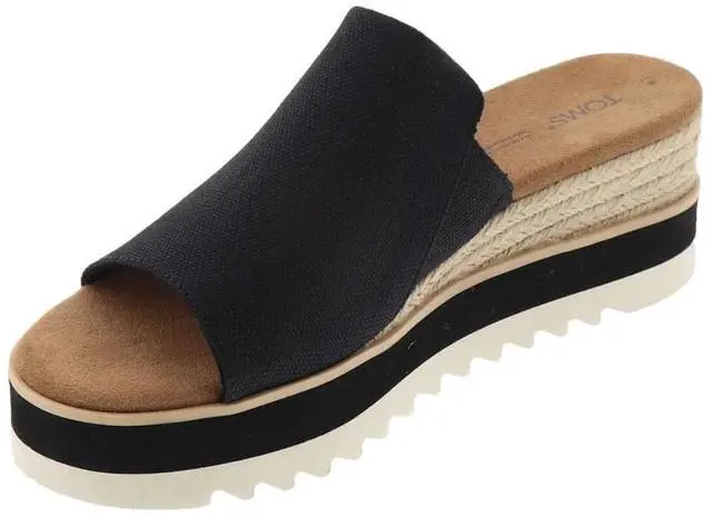 Main image of TOMS Women's Diana Mule Wedge Comfortable Regular Sandal, Black, Size 9.5