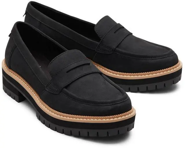 Alt view image 3 of 7 - TOMS Women's Cara Comfortable Leather Flat Loafer, Black, Size 10