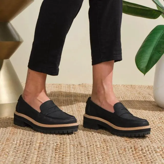 Alt view image 2 of 7 - TOMS Women's Cara Comfortable Leather Flat Loafer, Black, Size 10