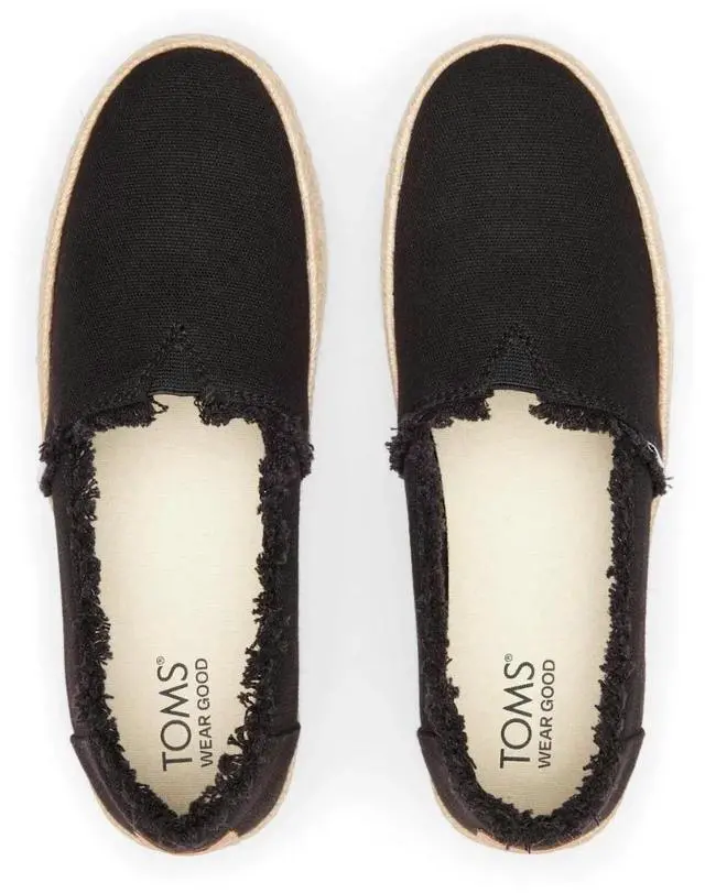 Alt view image 4 of 7 - TOMS Women's Valencia Espadrille Comfortable Slip-On Flat Loafer, Black, Size 6.5