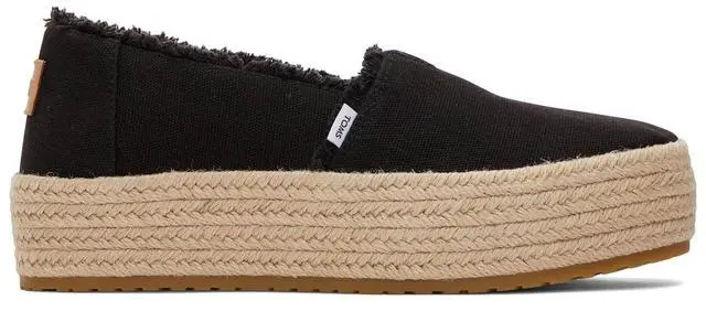Alt view image 6 of 7 - TOMS Women's Valencia Espadrille Comfortable Slip-On Flat Loafer, Black, Size 6.5