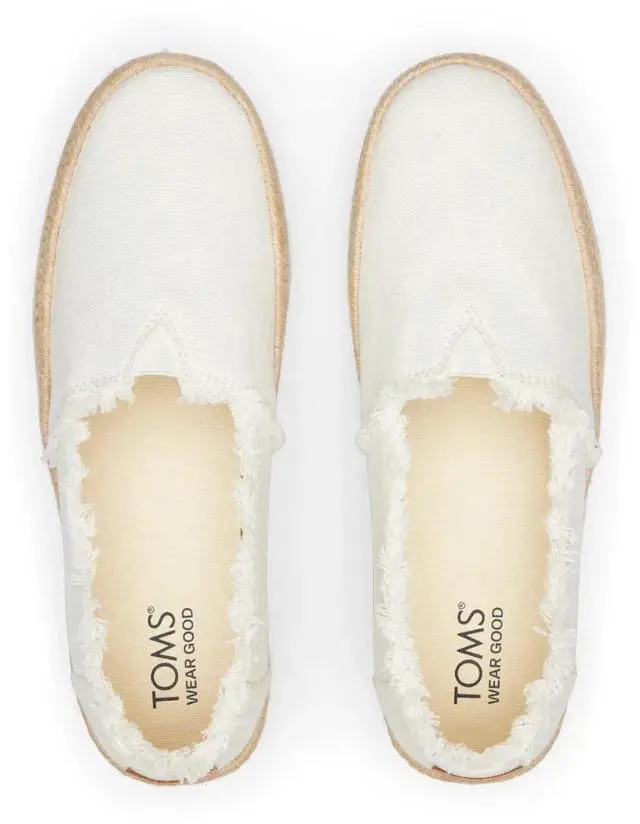 Alt view image 6 of 7 - TOMS Women's Valencia Espadrille Comfortable Slip-On Flat Loafer, White, Size 9.5