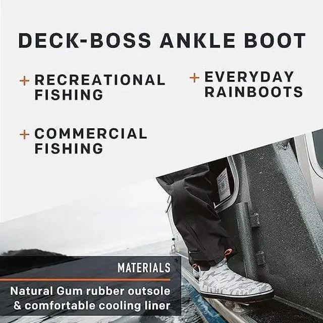 Alt view image 3 of 7 - Grundens Mens DECK-BOSS Comfortable Regular Ankle Boot - Black, Size US M 8