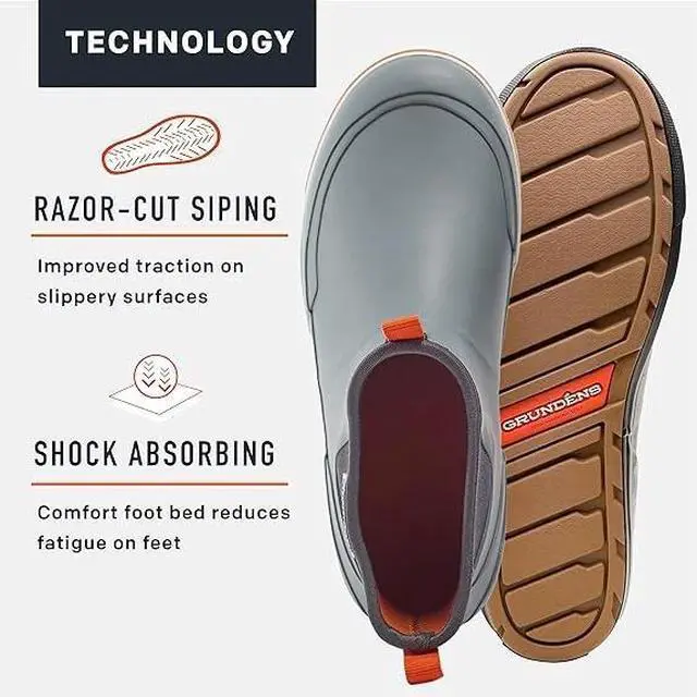 Alt view image 5 of 7 - Grundens Mens DECK-BOSS Comfortable Ankle Boot - Monument Grey, Size US M 12