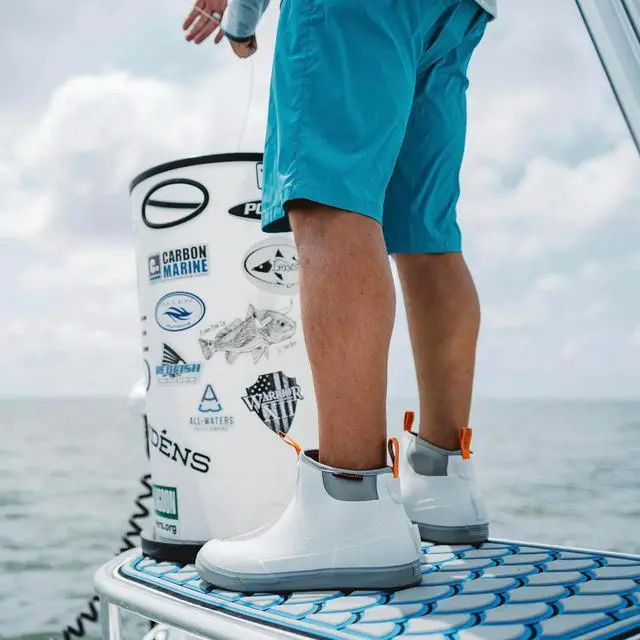 Alt view image 4 of 7 - Grundens Mens DECK-BOSS Waterproof Ankle Boot, White Squall, Size 11