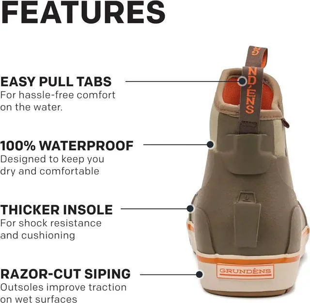 Alt view image 3 of 6 - Grundens Men's Deck-Boss Durable & Waterproof Ankle Boot, Otter, Size 11