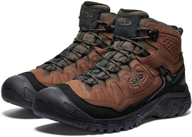Alt view image 4 of 7 - KEEN Men's Targhee IV Waterproof Regular Hiking Boot, Bison/Black, Size 12