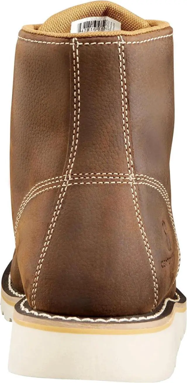 Alt view image 5 of 7 - Carhartt Men's 6" Waterproof Wedge Steel Toe Work Boot, Brown Oil Tanned, Size W 10