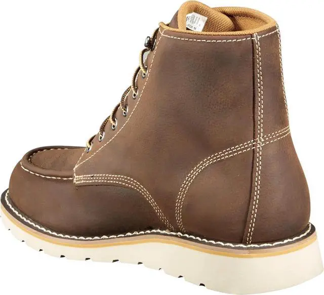 Alt view image 3 of 7 - Carhartt Men's 6" Waterproof Wedge Steel Toe Work Boot, Brown Oil Tanned, Size W 10