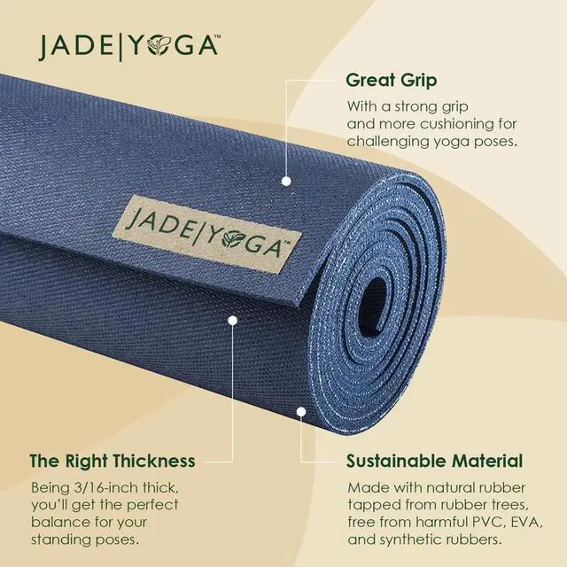 Alt view image 4 of 5 - JadeYoga 374MB Harmony Mat, Midnight Blue, 3/16" 24" x 74"