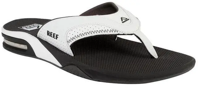 Main image of REEF Men's Lightweight Fanning Flip Flop Regular Sandal - Grey/White, Size 11
