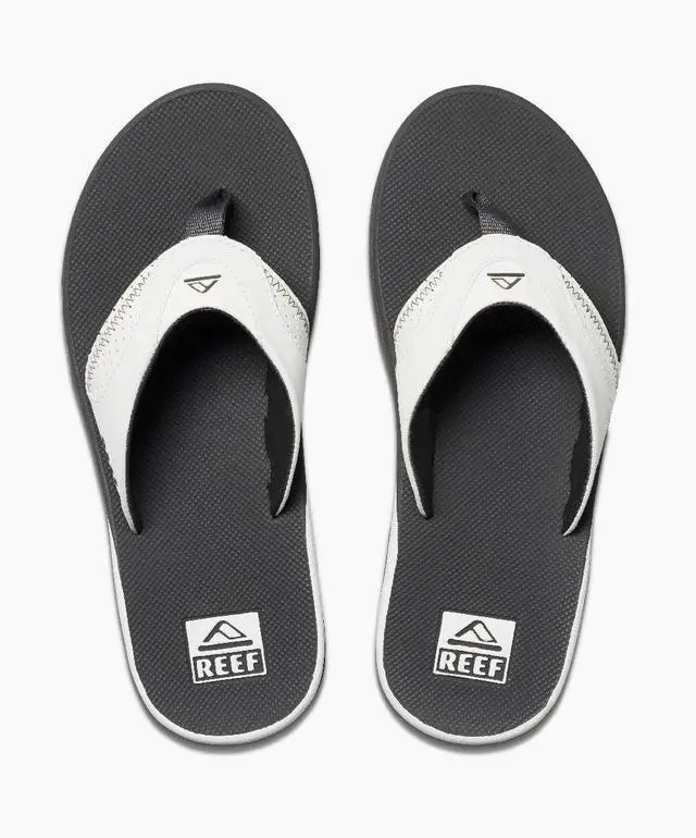 Alt view image 4 of 5 - REEF Men's Lightweight Fanning Flip Flop Regular Sandal - Grey/White, Size 8