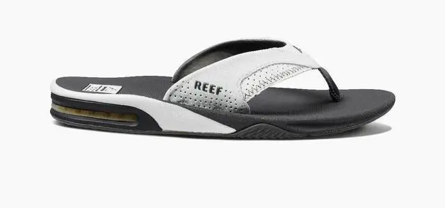 Alt view image 2 of 5 - REEF Men's Lightweight Fanning Flip Flop Regular Sandal - Grey/White, Size 9