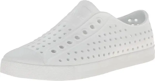 Main image of Native Jefferson Unisex Waterproof Slip-On Regular Shoes, Shell White/Shell White, Size 8 Women/6 Men
