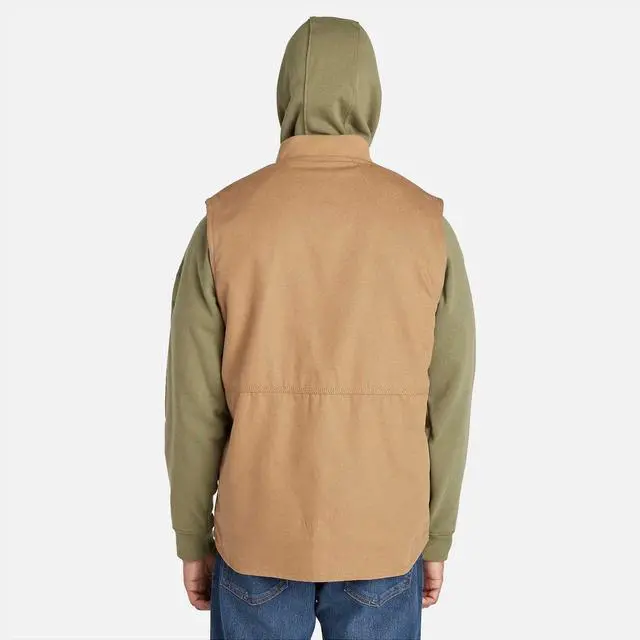 Alt view image 5 of 5 - Timberland PRO Men's Gritman Lined Canvas Vest, Dark Wheat, Size Small