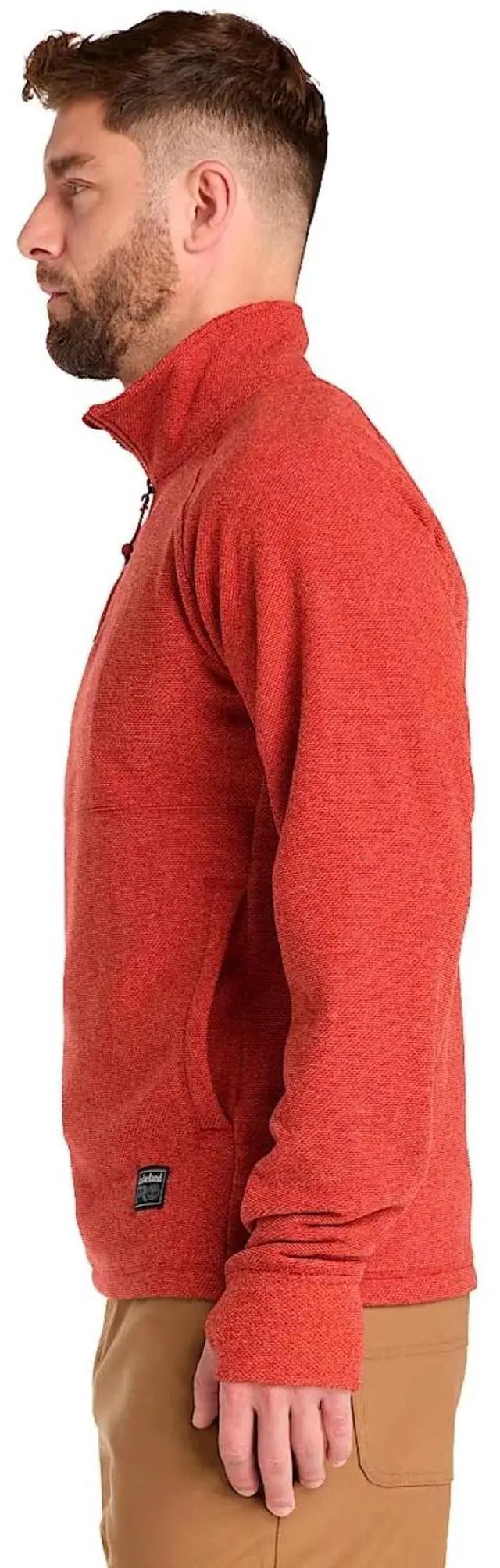Alt view image 6 of 7 - Timberland Pro Men's Irvine 1/4 Zip Waffle Fleece Jacket, Cinnabar, Size Medium