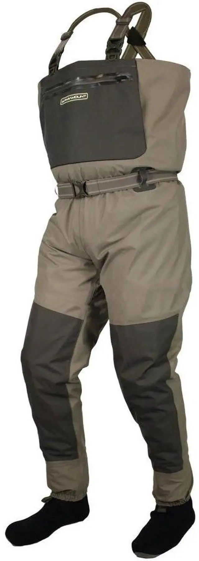 Alt view image 2 of 7 - Paramount Outdoors Men's Deep Eddy Stockingfoot Fishing Chest Waders, Elk, Size Medium