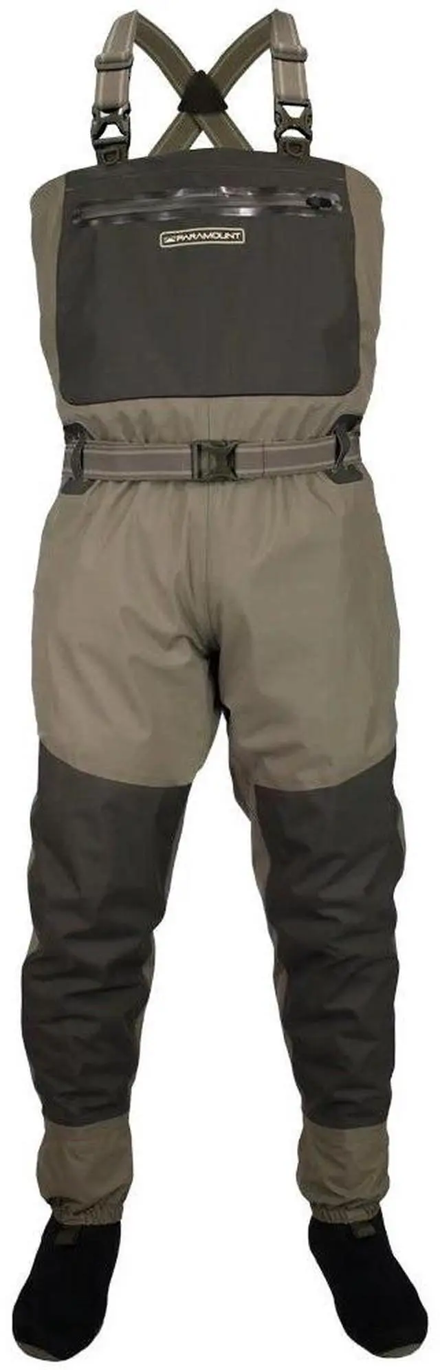 Main image of Paramount Outdoors Men's Deep Eddy Stockingfoot Fishing Chest Waders, Elk, Size Medium