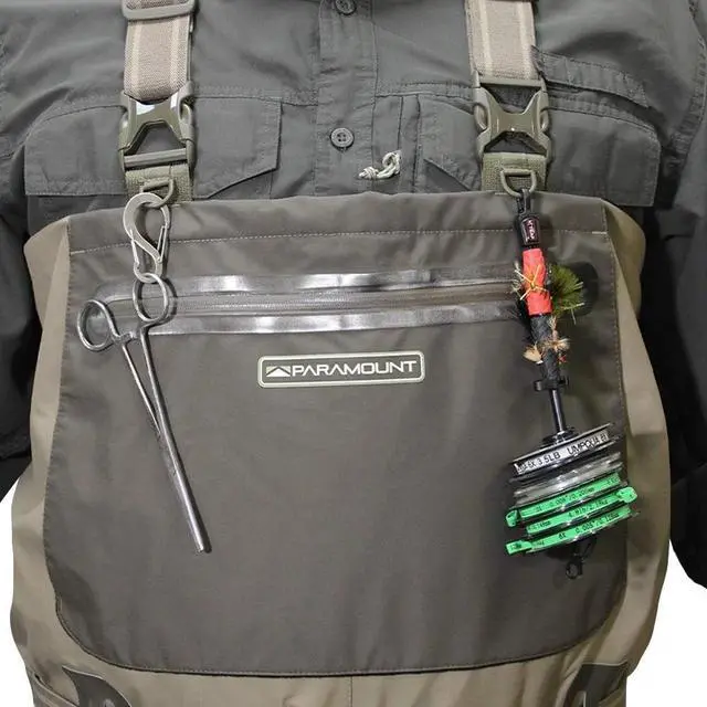 Alt view image 4 of 7 - Paramount Outdoors Men's Deep Eddy Stockingfoot Fishing Chest Waders, Elk, Size Medium