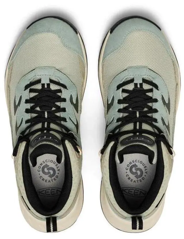 Alt view image 4 of 6 - Keen Women's Hightrail Mid Height Leather Waterproof Hiking Boots, Iceberg Green/Abbey Stone, Size 8.5