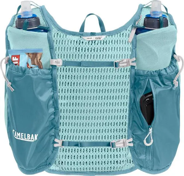 Alt view image 6 of 6 - CamelBak Women's Trail Run Hydration Vest 34oz, Adriatic Blue