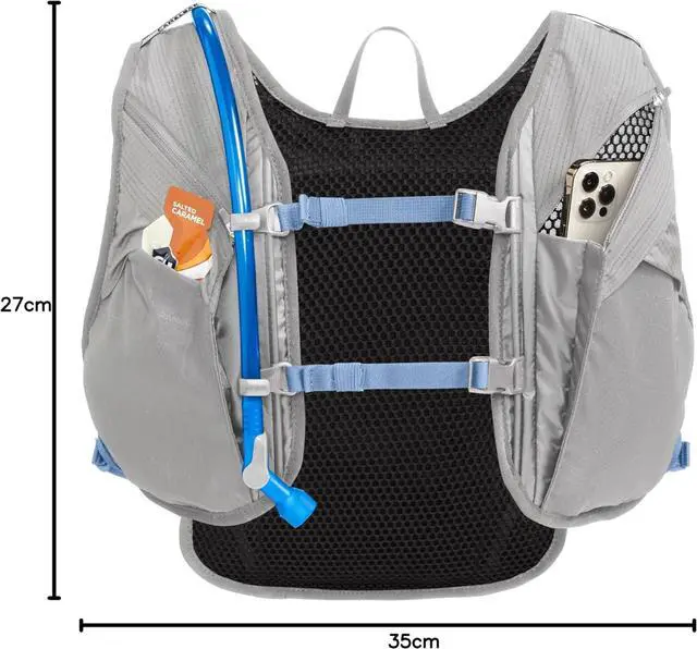 Alt view image 7 of 7 - CamelBak Women's Chase Race 4 Hydration Vest 1.5L Reservoir, Vapor Blue