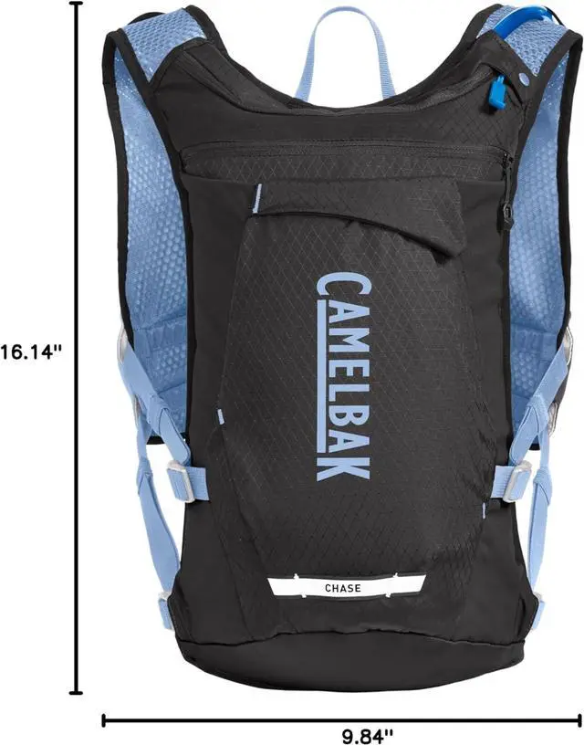 Alt view image 7 of 7 - CamelBak Women's Chase Adventure 8 Hydration Vest 70oz, Black/Iris