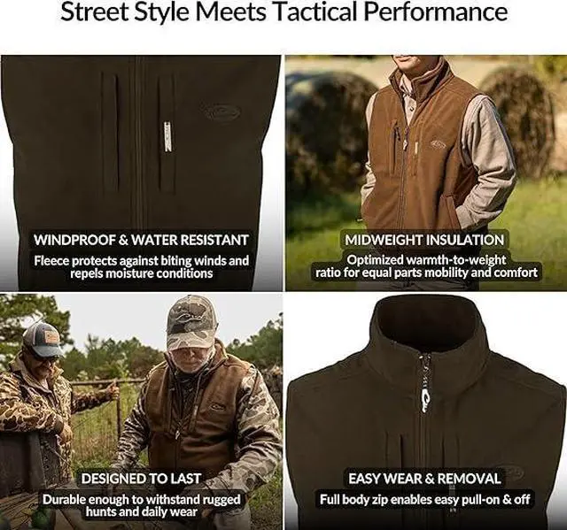 Alt view image 3 of 5 - Drake Waterfowl men's MST Windproof Layering Vest, Dark Earth, Large